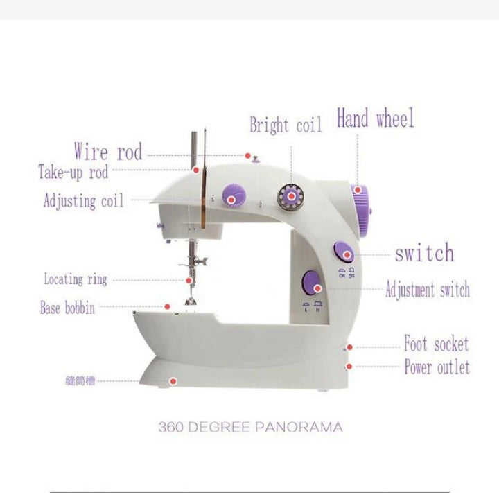 4-in-1 Semi-Automatic Portable Sewing Machine for Home/DIY