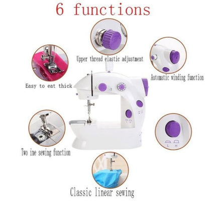 4-in-1 Semi-Automatic Portable Sewing Machine for Home/DIY