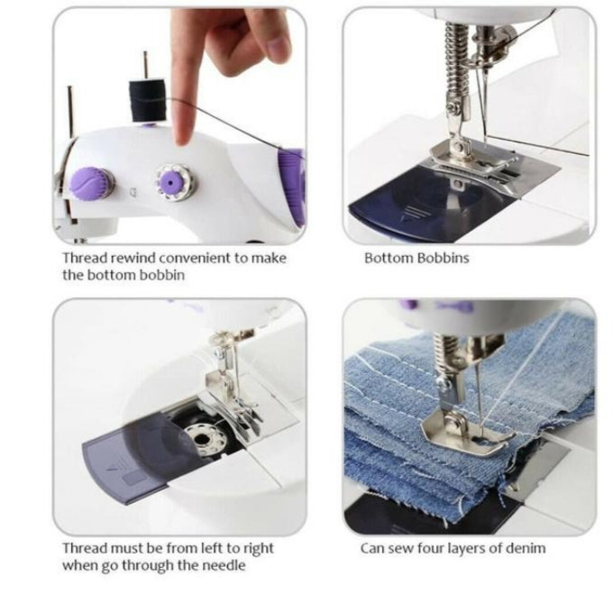 4-in-1 Semi-Automatic Portable Sewing Machine for Home/DIY